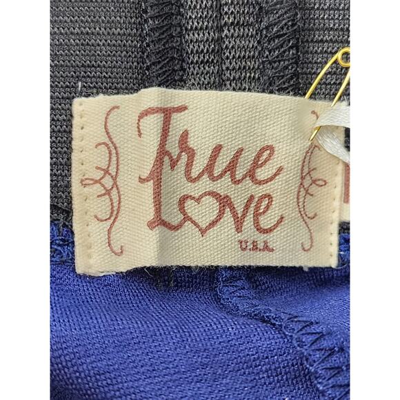 NEW True Love USA High Waist Slim Fit Zipper Hem Pants Size M Blue Black Stretch - Picture 4 of 13